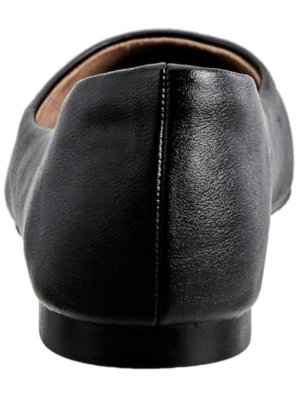Women's Pointed-Toe Ballet Flat, Faux Leather, Memory Foam, Slip-On - Picture 3 of 6